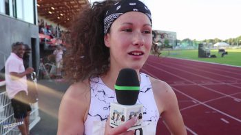 Interview Charlotte MOUCHET 800m Meeting National 1 Cergy-Pontoise