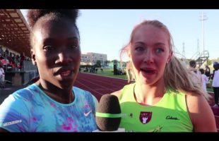 Interview Awa SENE et Coralie COMTE 100m Haies Meeting National 1 Cergy-Pontoise