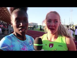 Interview Awa SENE et Coralie COMTE 100m Haies Meeting National 1 Cergy-Pontoise